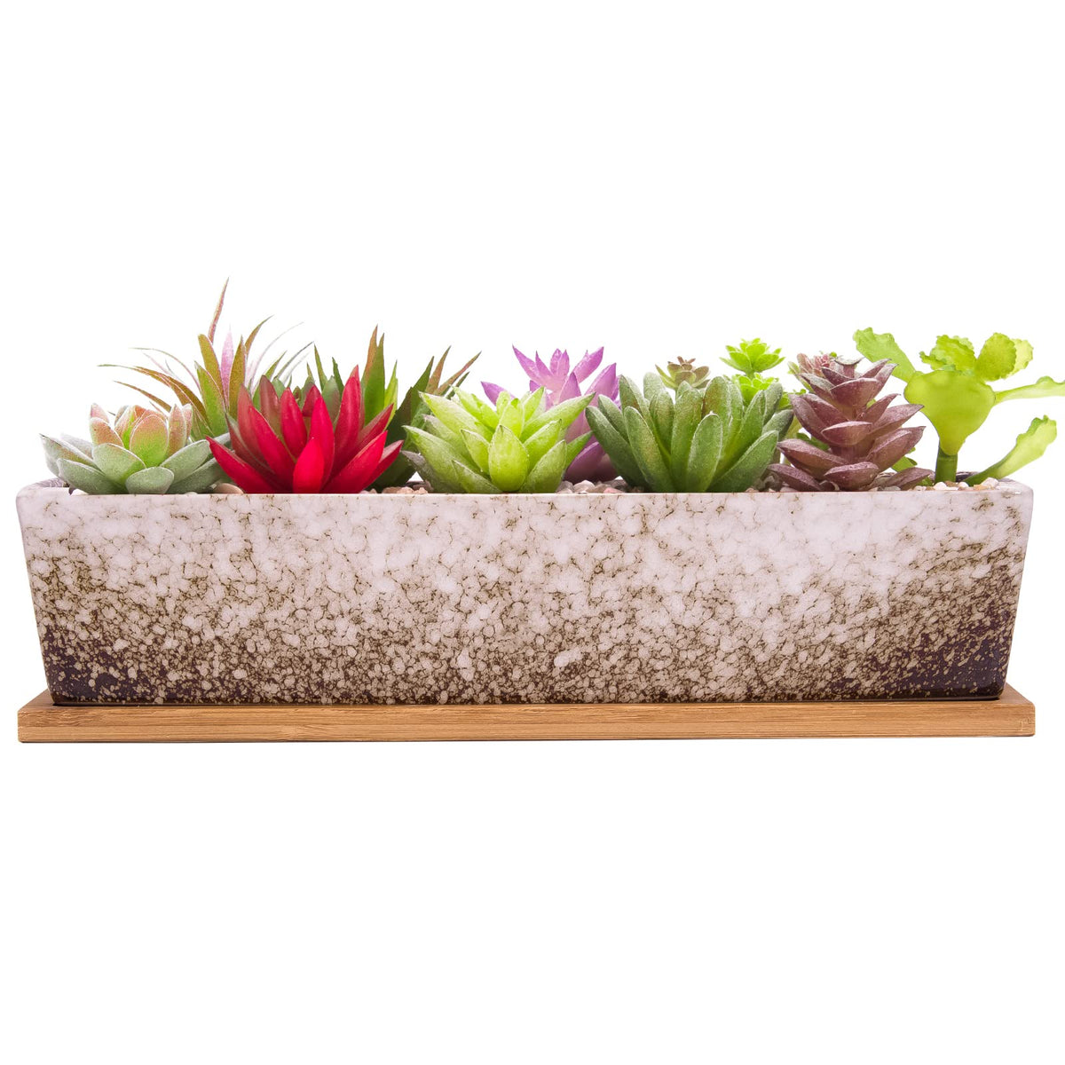 ARTKETTY rectangle white succulent pot on a sunny windowsill enhances indoor decor