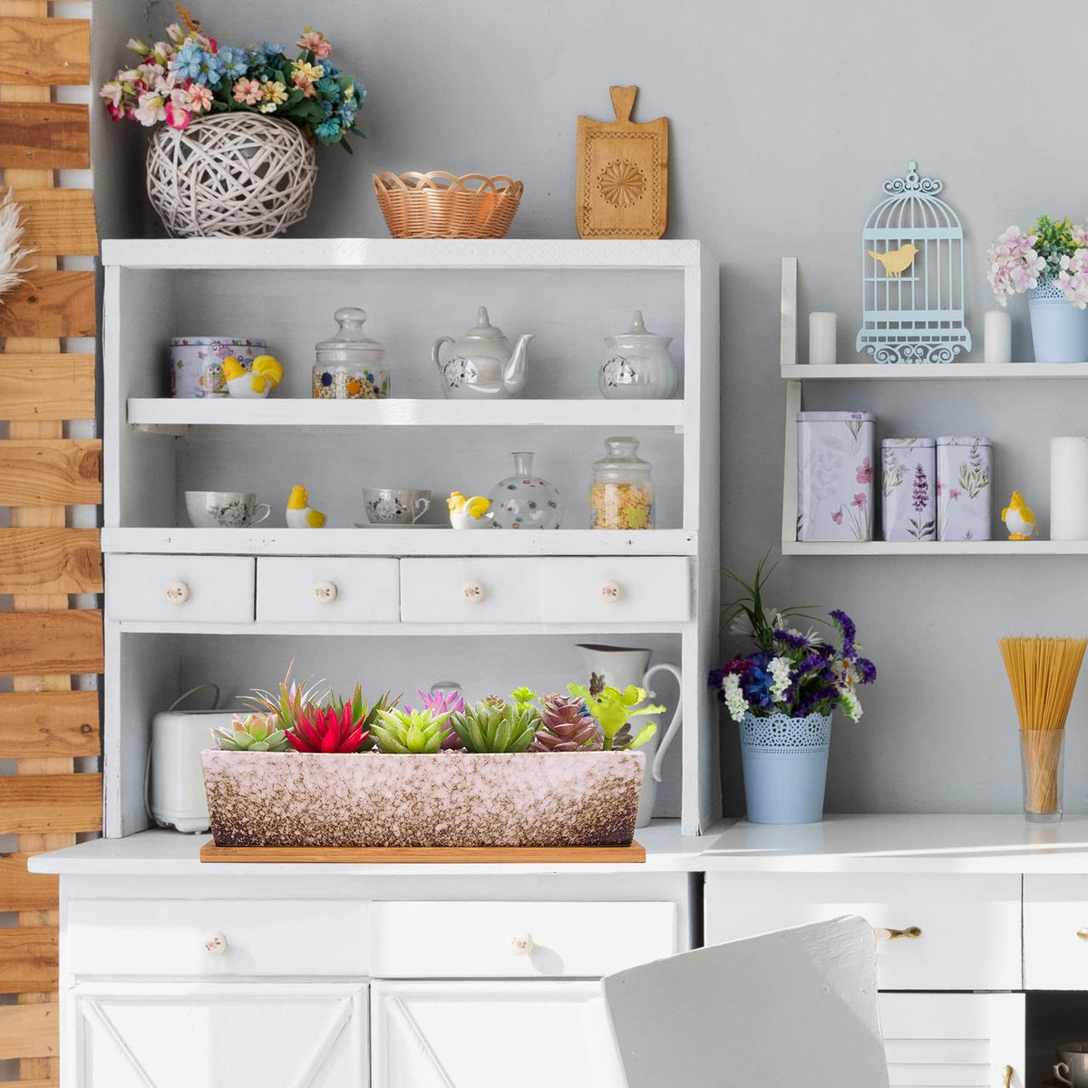 ARTKETTY succulent pot shown with greenery for easy styling