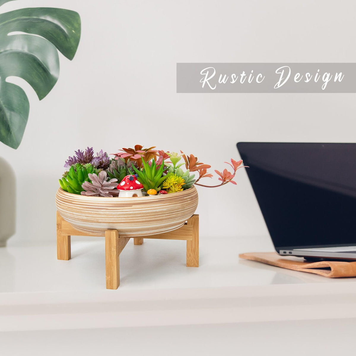 ARTKETTY two-piece succulent set ideal for versatile home decor arrangements.