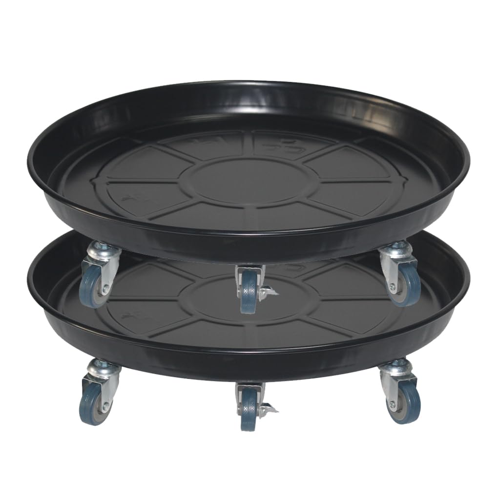 ARTLINE round plant stand with lockable wheels for easy indoor-outdoor movement.