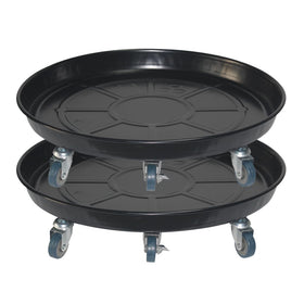 ARTLINE round plant stand with lockable wheels for easy indoor-outdoor movement.