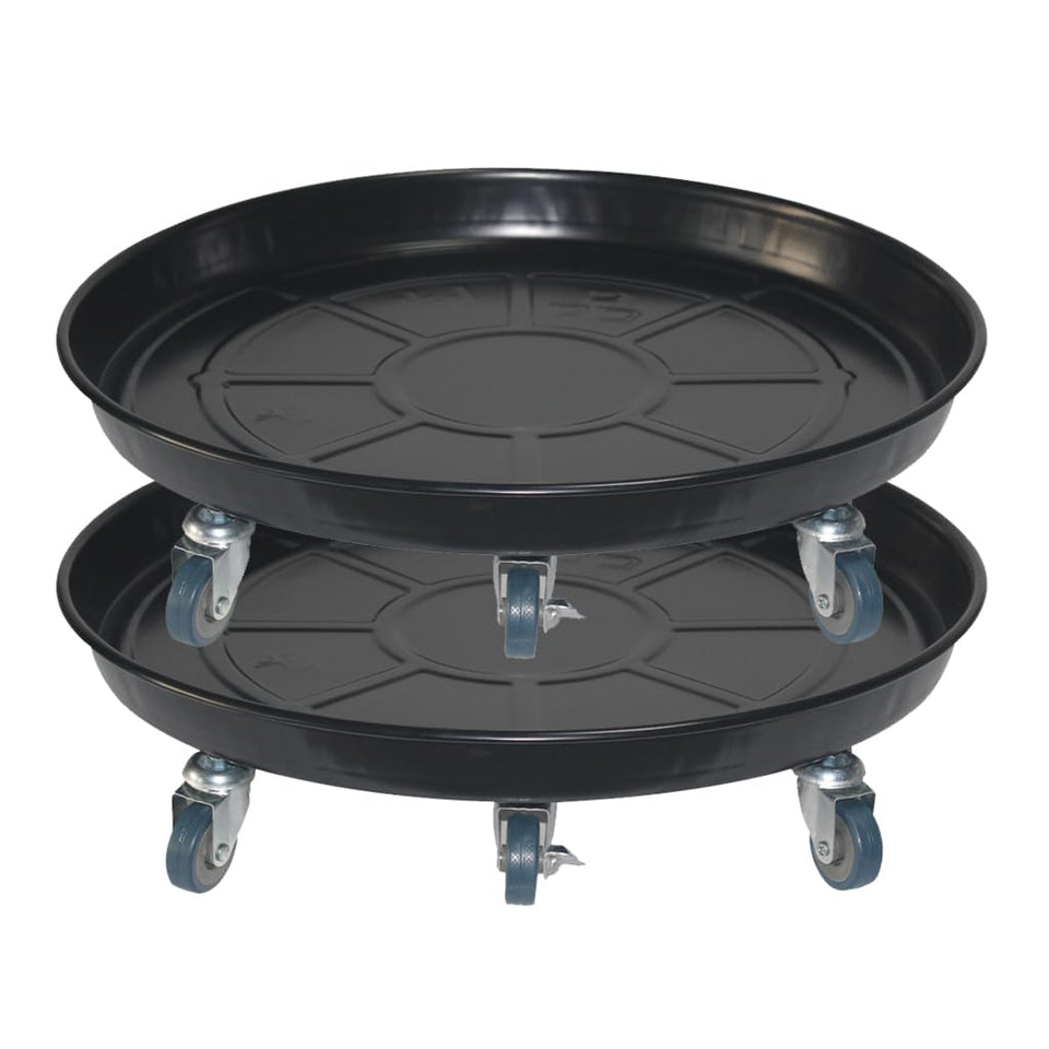 ARTLINE round plant stand with lockable wheels for easy indoor-outdoor movement.