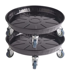 ARTLINE round plant stand with lockable wheels, side view for easy indoor-outdoor mobility.