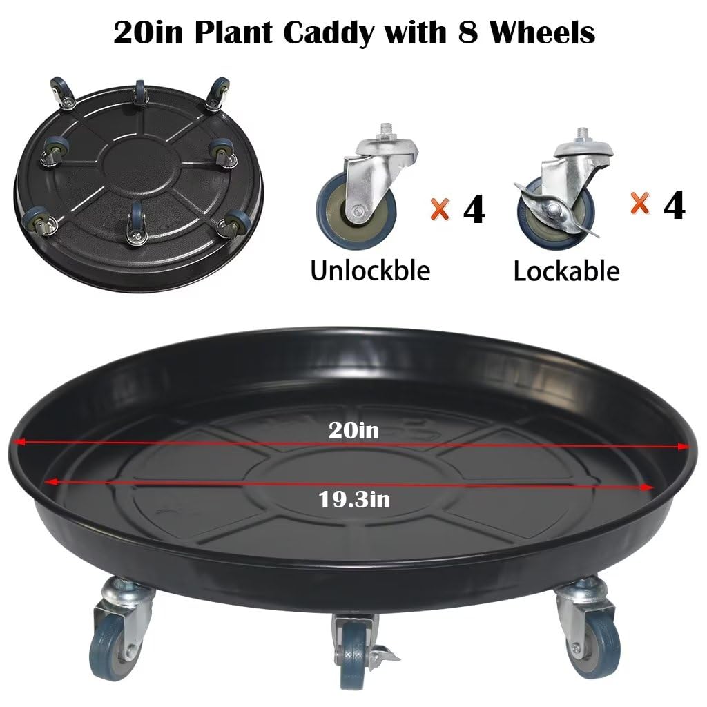 ARTLINE no-hole design plant tray fits pots of various shapes.