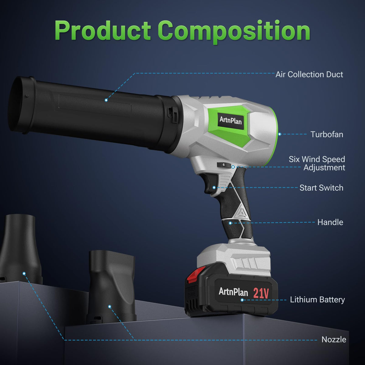 ArtnPlan fast charger ensures rapid recharge between cleanups.