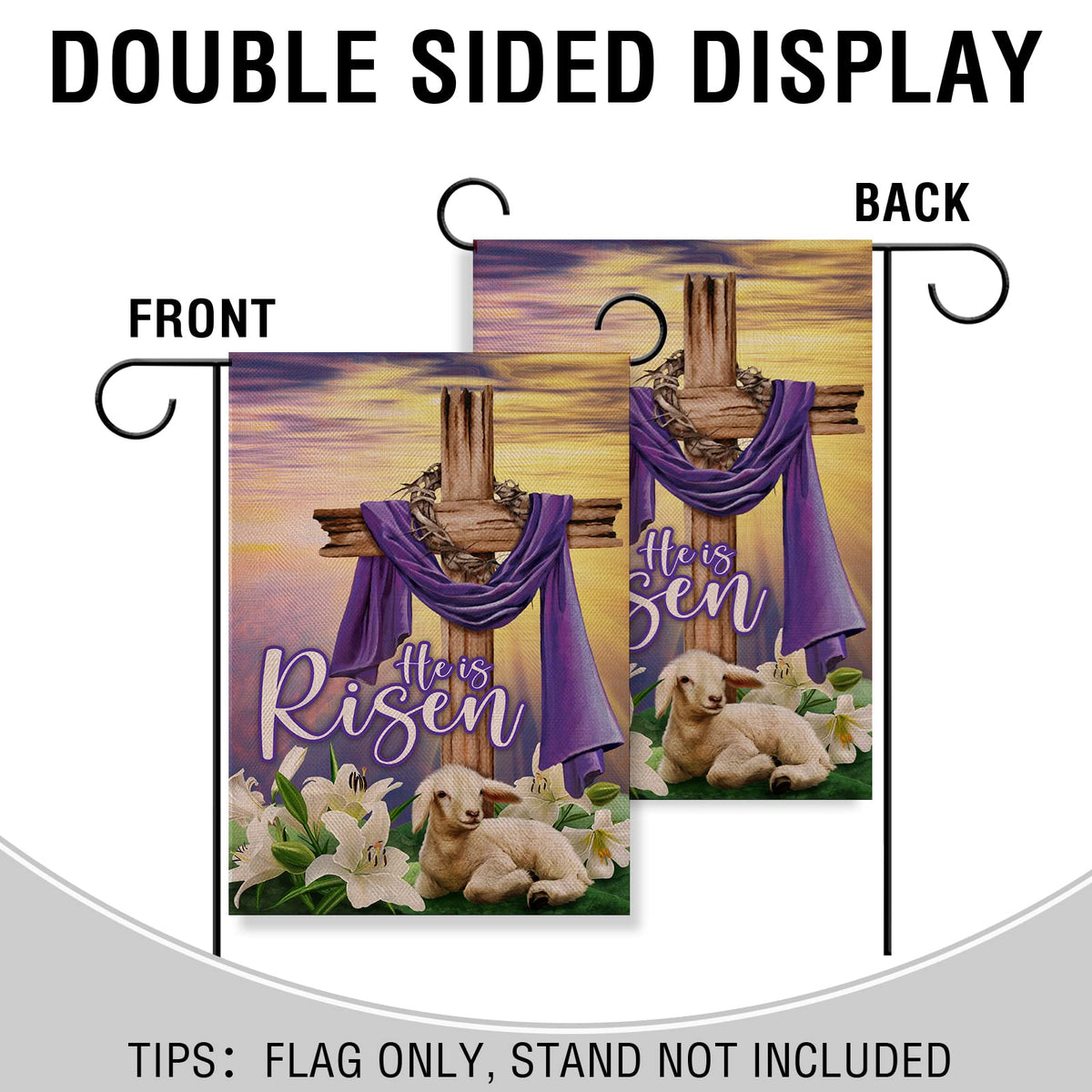 Artofy burlap garden flag 12x18 inches showcases rustic charm