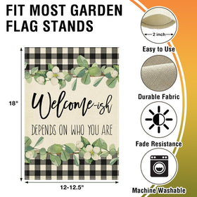 Artofy burlap flag close-up showing texture and fade-resistant colors for year-round outdoor use