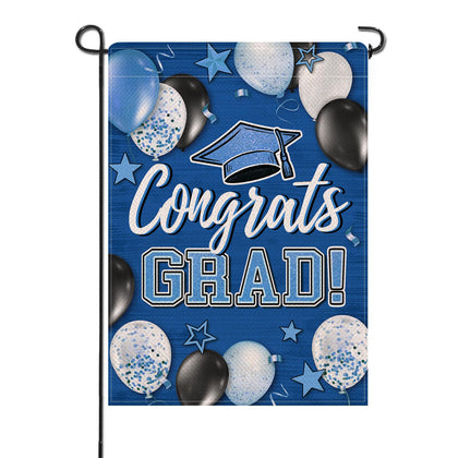 Artofy Class of 2026 grad flag with blue cap balloons for vibrant outdoor decor.