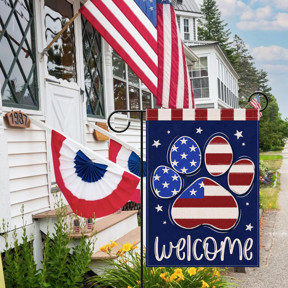 Artofy 12x18 flag designed for porch, deck, or garden display.