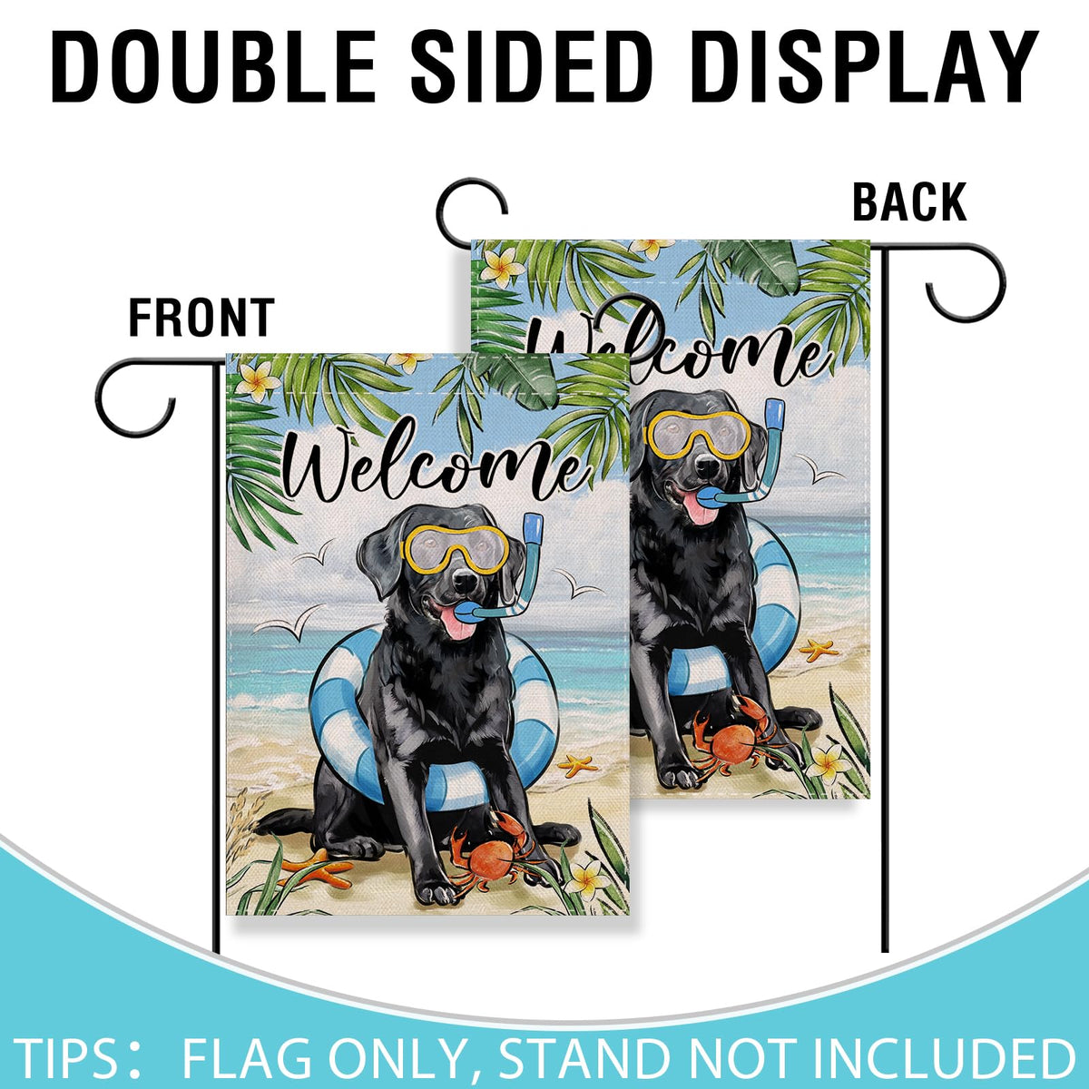 Artofy double sided garden flag printed for visibility from both sides