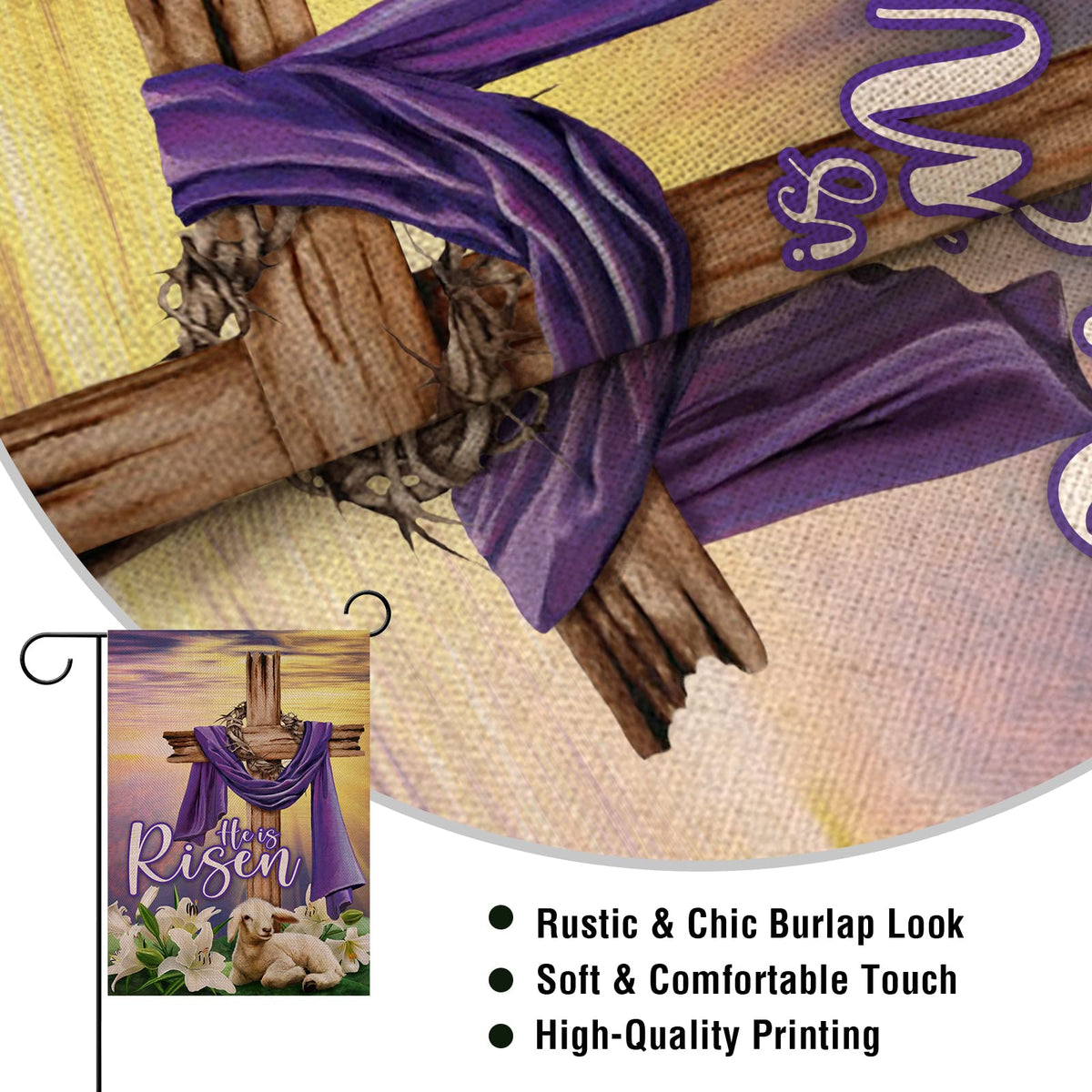 Artofy double-sided garden flag readable from both sides