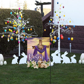 Artofy farmhouse Easter flag decor for deck or veranda