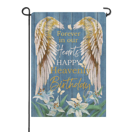 Artofy memorial wings flag 12x18 in burlap for outdoor cemetery display.