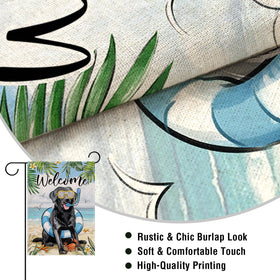Artofy ocean palm leaves crab seagulls flag brings seaside vibe to porch