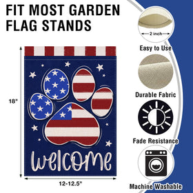Artofy patriotic flag with stars and stripes on dark blue for outdoor yards.
