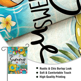 Artofy pool ring and ball motif flag for sunlit garden display.