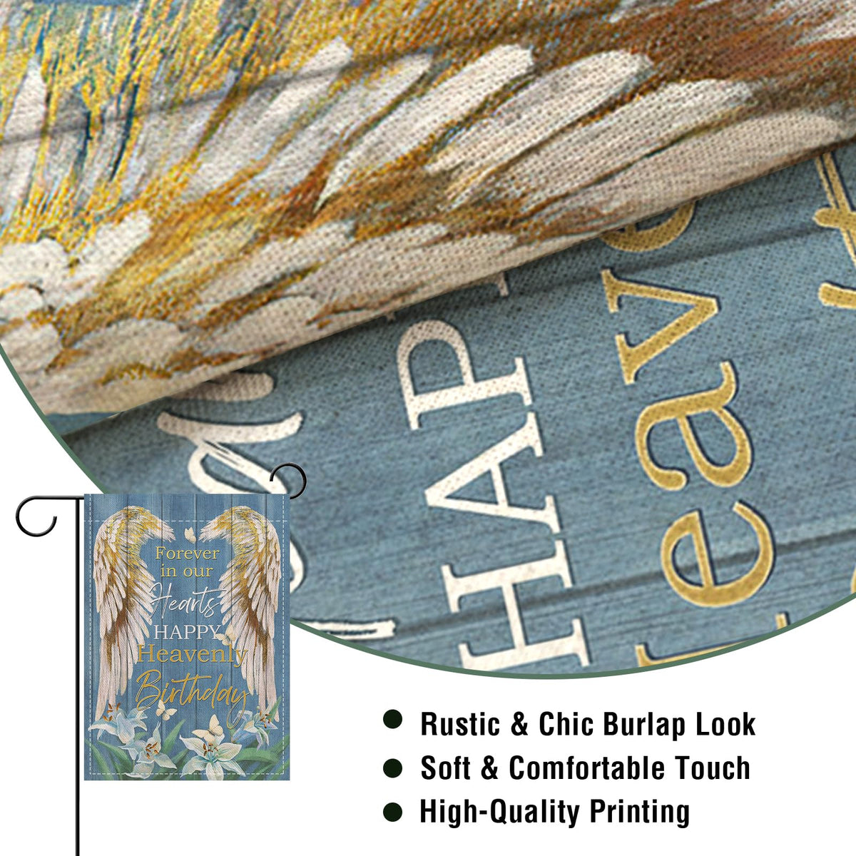 Artofy small garden flag 12x18 ideal for porch or graveside decoration.