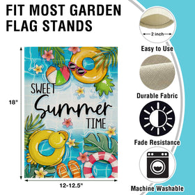 Artofy summer flip-flops flag, double-sided decor for patios.