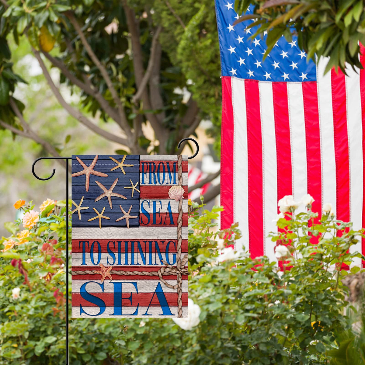 Artofy USA seaside-themed flag for durable outdoor decoration