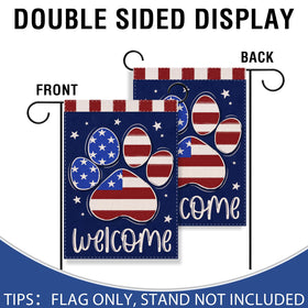 Artofy weatherproof burlap flag stands up to rain and sun.