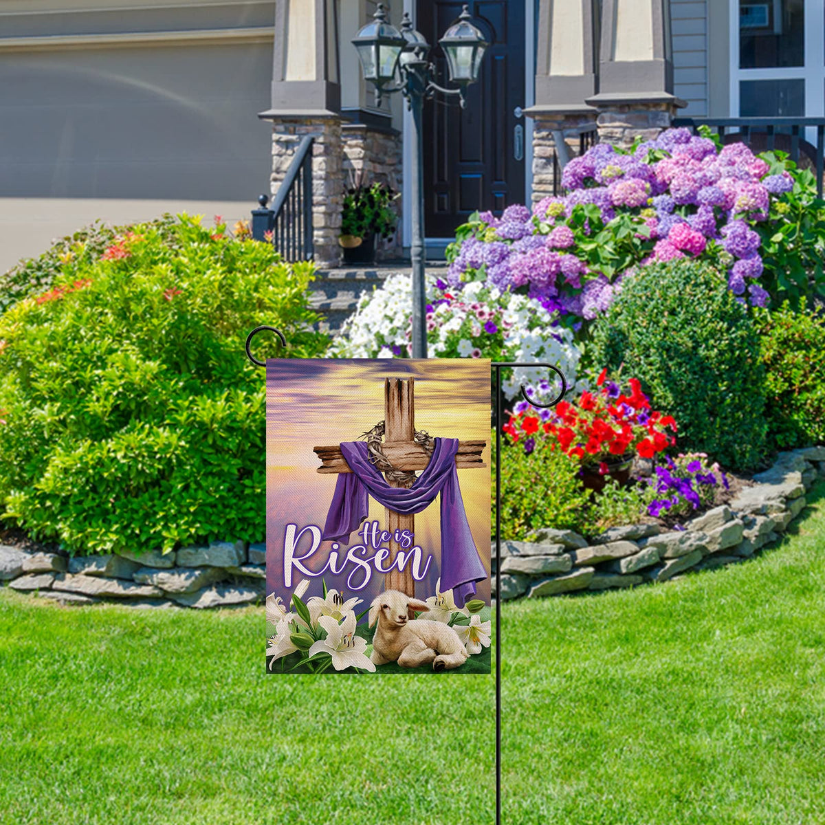 Artofy weatherproof Easter flag endures outdoor conditions