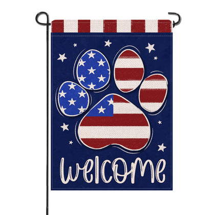 Artofy Welcome flag with dog paw design enhances curb appeal and seasonal charm.