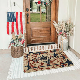 Artoid Mode America Stars Memorial Day doormat in entryway, porch decor