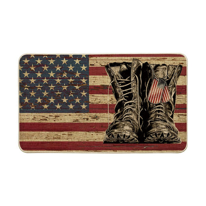 Artoid Mode American Flag Freedom doormat with bold flag motif for porch appeal and non-slip grip.