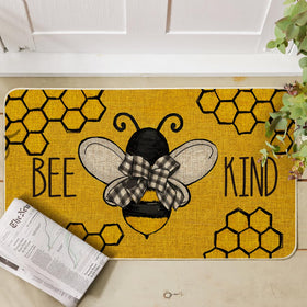 Artoid Mode Bee Kind Door Mat Yellow Summer Porch adds seasonal charm and easy clean-up.