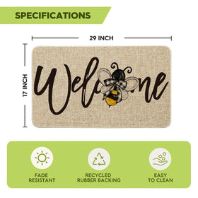 Artoid Mode bee welcome mat designed for busy entryways; easy to maintain.