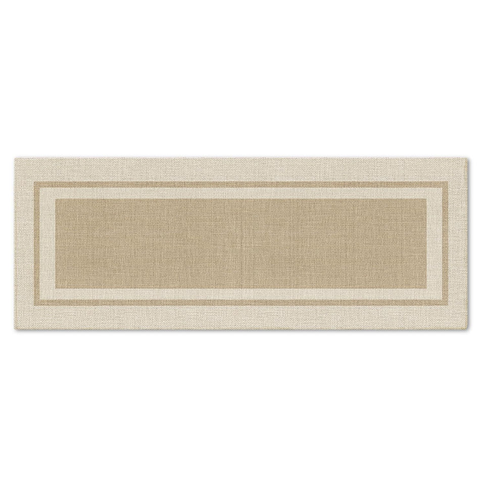 Artoid Mode beige absorbent doormat for front door with non-slip back, trapping dirt and protecting floors.