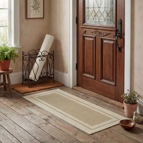 Artoid Mode beige pattern close-up doormat with low-profile non-slip design for entryways.