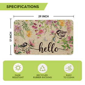 17x29 inch mat size fits most entryways and exterior doors for versatile placement.