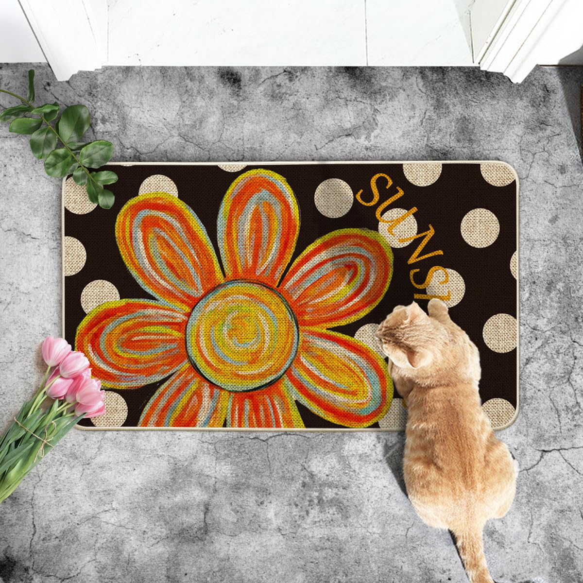 Artoid Mode doormat close-up highlighting low-profile edge at threshold