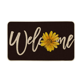 Artoid Mode Black Sunflower doormat adds stylish entryway decor and welcomes guests.