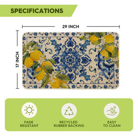 Artoid Mode Blue Floral Lemons easy-cleaning surface for quick maintenance
