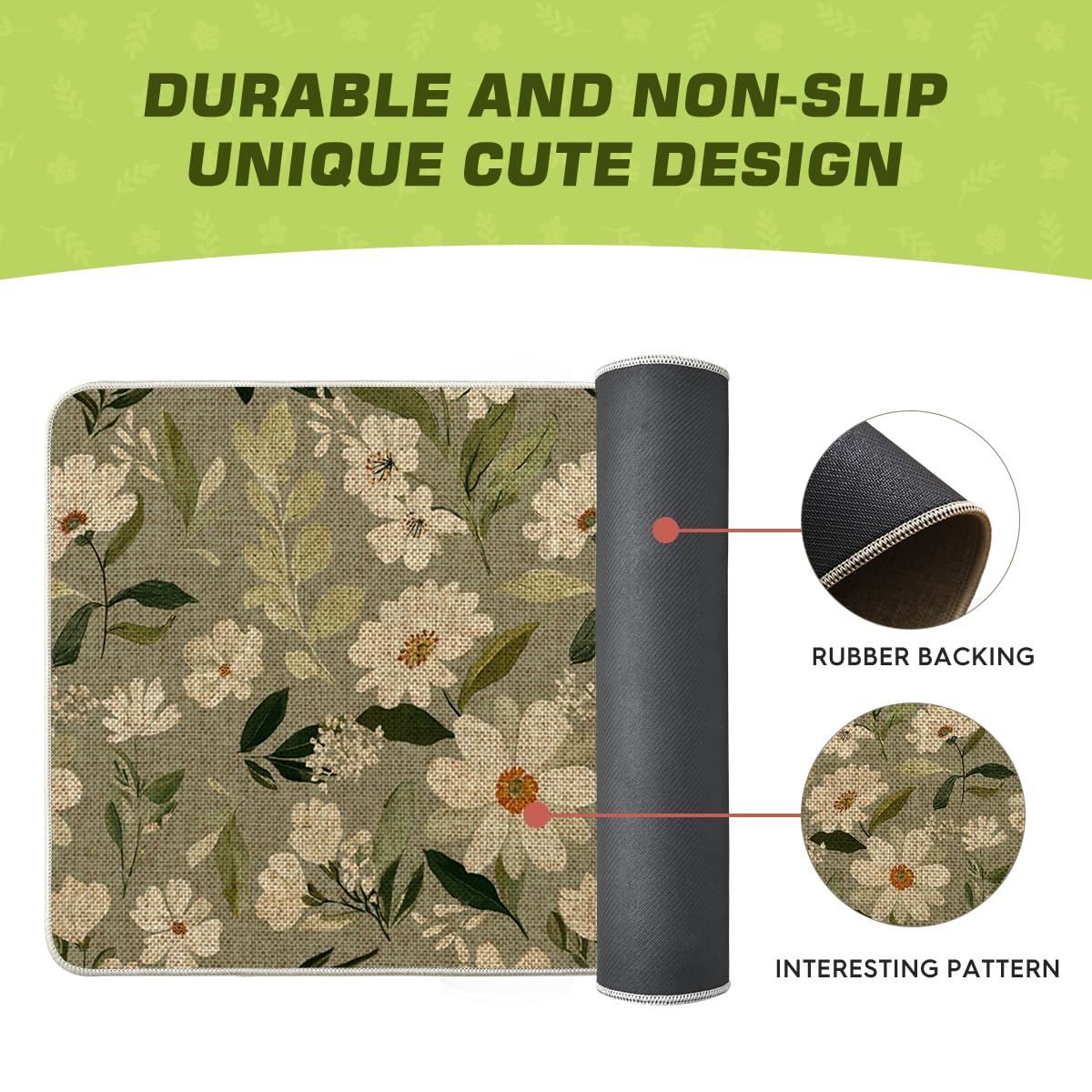 Artoid Mode daisy flowers doormat easy cleaning with hose or sponge.