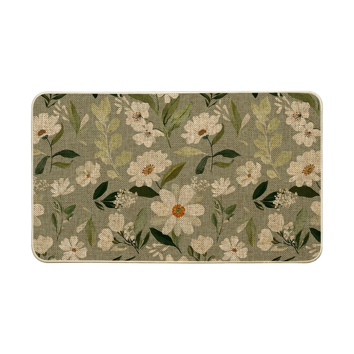 Artoid Mode daisy flowers doormat at entryway showing warm welcome for indoor outdoor use.