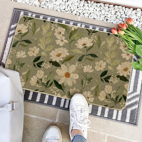 Artoid Mode daisy flowers doormat suitable for indoor outdoor spaces.