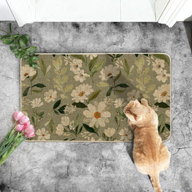 Artoid Mode daisy flowers doormat non-slip rubber backing.
