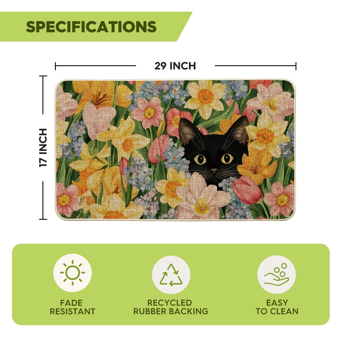 Artoid Mode decorative floral pattern enhances home decor while protecting floors.