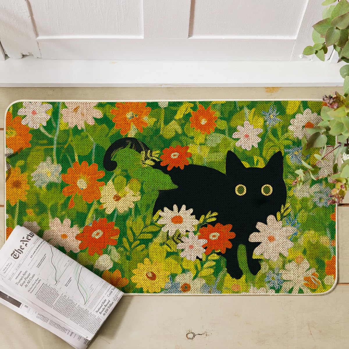 Artoid Mode doormat closeup, vivid pattern adds stylish curb appeal.