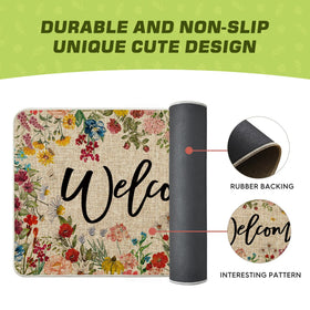 Low-profile 0.25 inch mat fits standard doors while still providing decorative spring vibes.