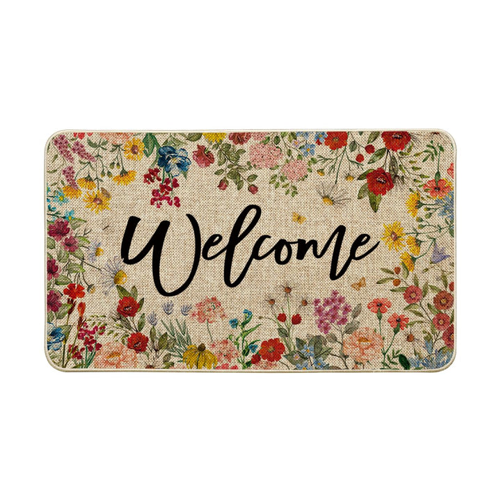Artoid Mode Flowers Lavender Daisy doormat greets guests with seasonal charm and durability at the entry.