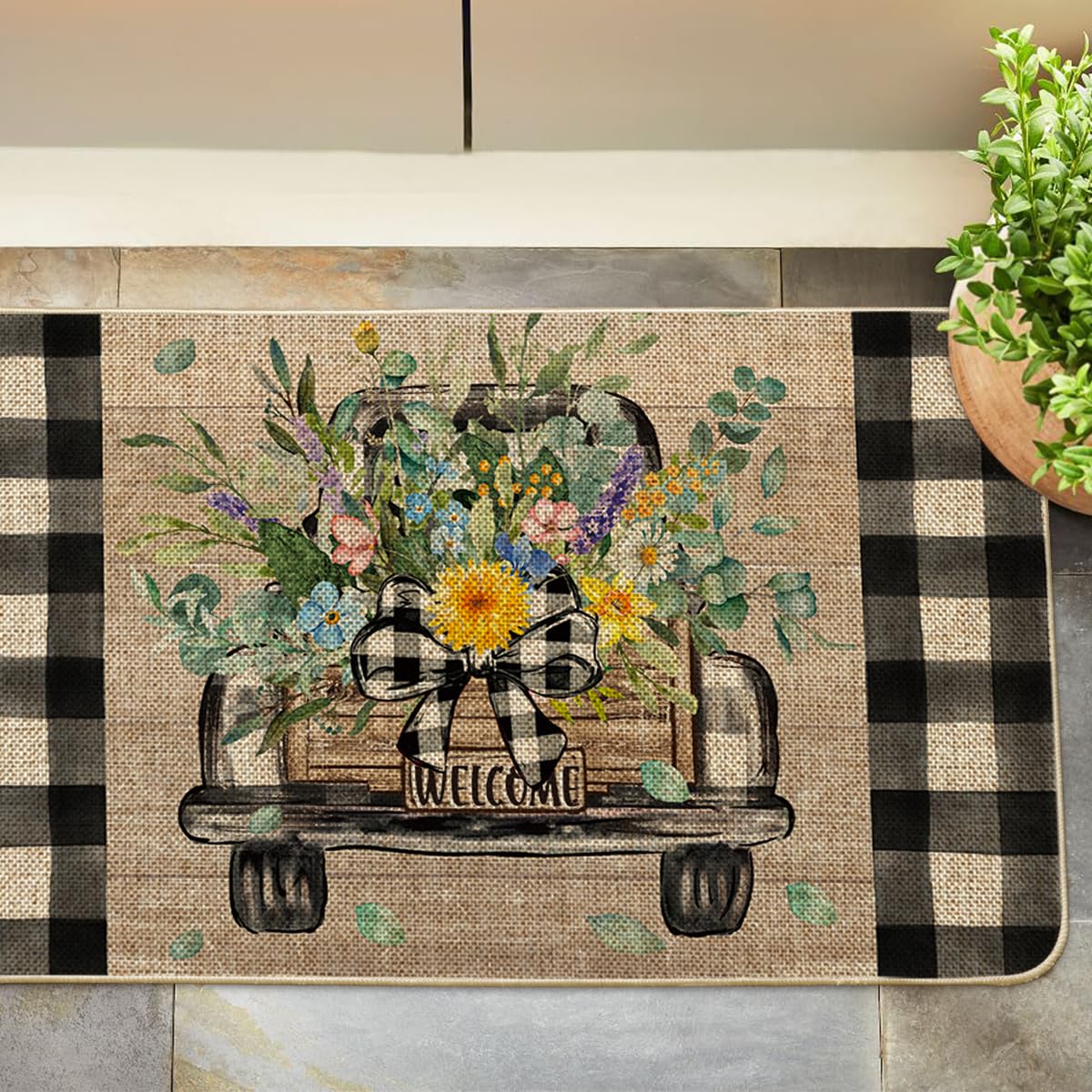 Artoid Mode Hello Sunshine doormat featuring unique cheerful pattern