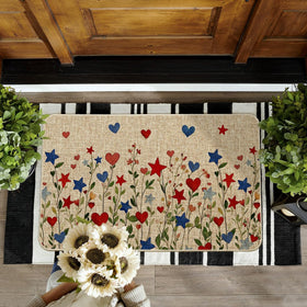 Artoid Mode low-profile doormat fits narrow entryways while inviting guests.