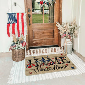 Artoid Mode memorial day blue star doormat adds seasonal curb appeal.