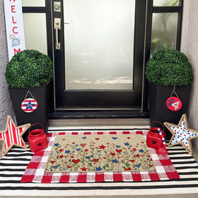 Artoid Mode Memorial Day outdoor mat stands up to high foot traffic.