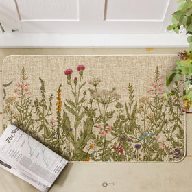 Close-up of the non-slip rubber backing on Artoid Mode doormat preserving grip
