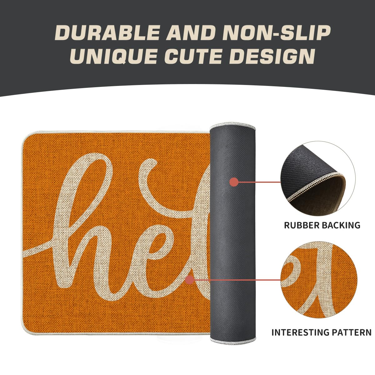 Artoid Mode non-slip rubber backing keeps mat in place on floors.